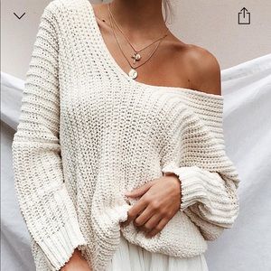 Princess Polly - Cream Gabrielle Jumper